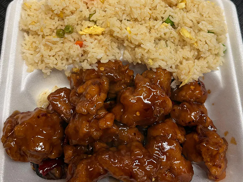 Crispy fried chicken in sweet-spicy sauce at Han Palace, an Asian Restaurant in Luling