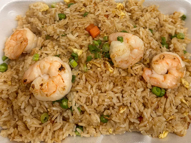 Fried rice with succulent shrimp at Han Palace, an Asian Restaurant in Luling